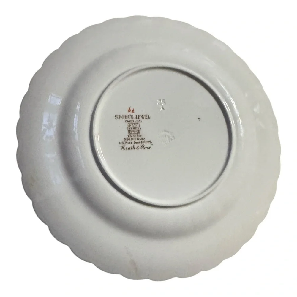 Vintage Spode Heath & Rose Luncheon Plate Jewel Shape Copeland